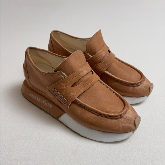 A.S.98 Shoes - A.S. 98 Elian Platform Leather Loafer In Light Brown Cream Size 42 - US Size 11
